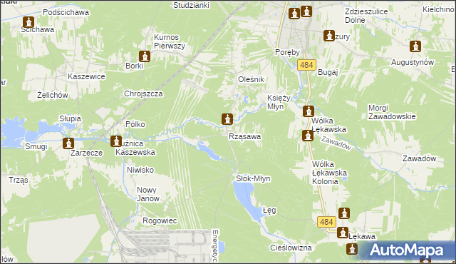 mapa Rząsawa, Rząsawa na mapie Targeo