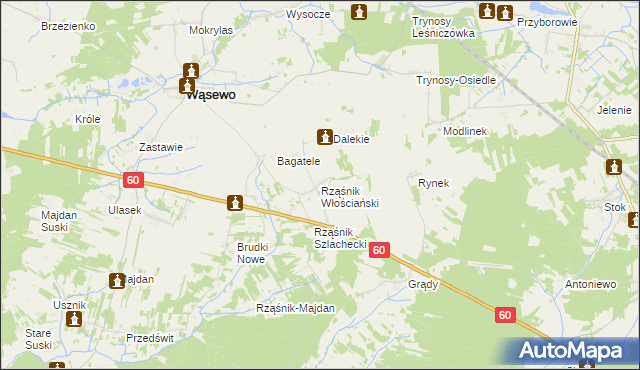 mapa Rząśnik Włościański, Rząśnik Włościański na mapie Targeo