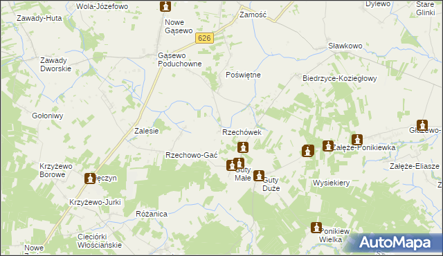 mapa Rzechówek, Rzechówek na mapie Targeo