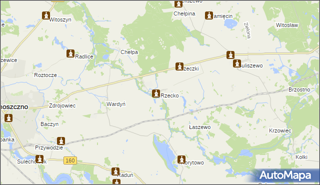 mapa Rzecko, Rzecko na mapie Targeo