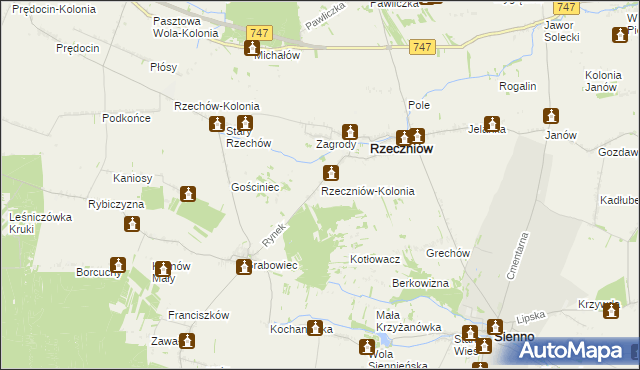 mapa Rzeczniów-Kolonia, Rzeczniów-Kolonia na mapie Targeo