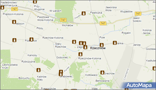 mapa Rzeczniówek, Rzeczniówek na mapie Targeo