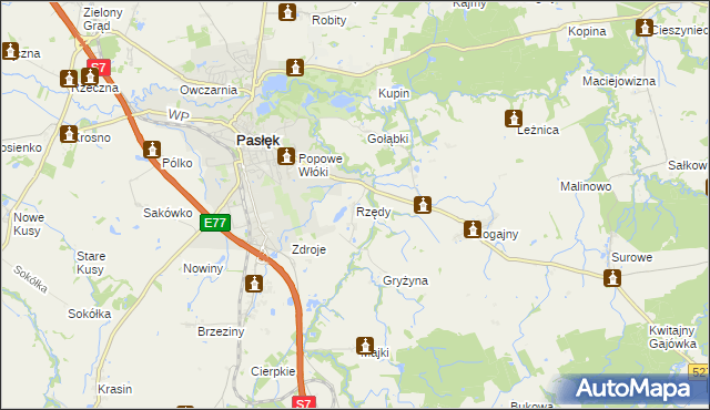 mapa Rzędy, Rzędy na mapie Targeo