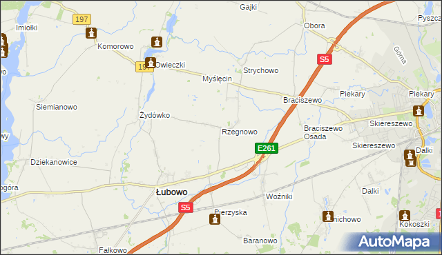 mapa Rzegnowo, Rzegnowo na mapie Targeo