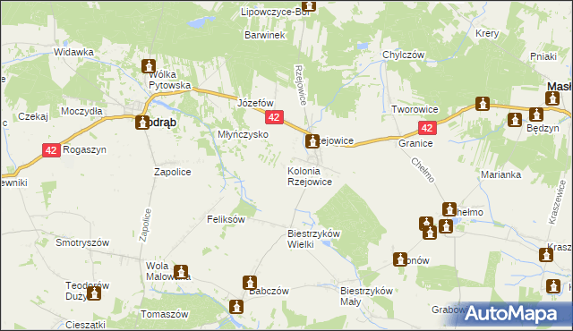 mapa Rzejowice Kolonia, Rzejowice Kolonia na mapie Targeo