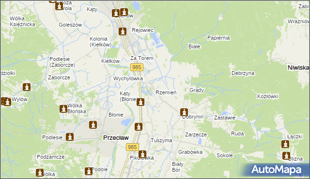 mapa Rzemień, Rzemień na mapie Targeo