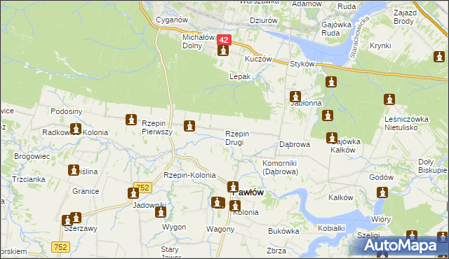 mapa Rzepin Drugi, Rzepin Drugi na mapie Targeo