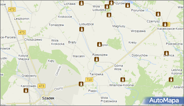 mapa Rzepiszew, Rzepiszew na mapie Targeo