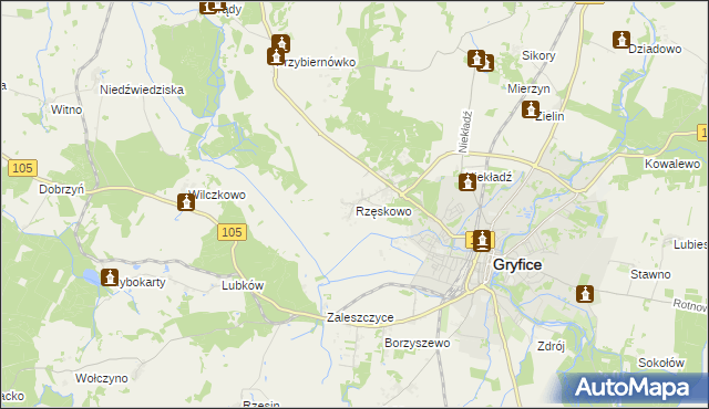 mapa Rzęskowo, Rzęskowo na mapie Targeo