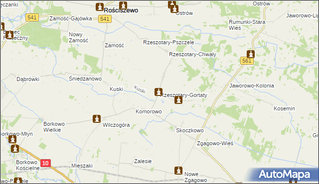 mapa Rzeszotary-Gortaty, Rzeszotary-Gortaty na mapie Targeo