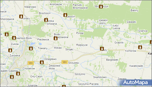 mapa Rzęszyce, Rzęszyce na mapie Targeo