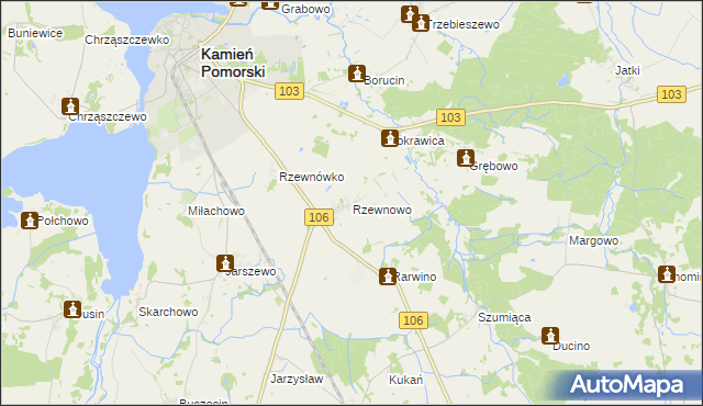 mapa Rzewnowo, Rzewnowo na mapie Targeo