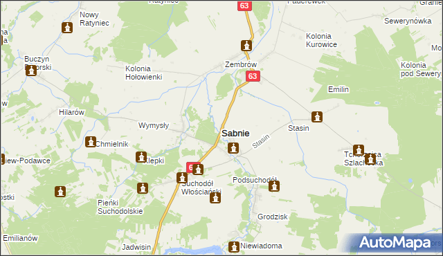 mapa Sabnie, Sabnie na mapie Targeo