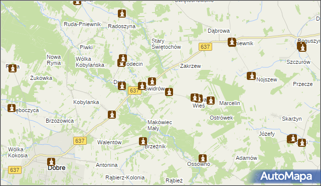 mapa Sąchocin, Sąchocin na mapie Targeo