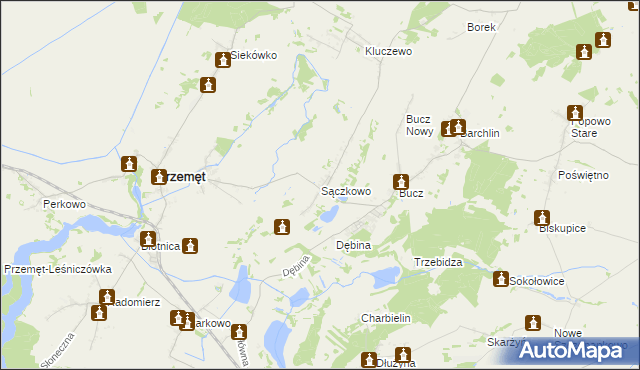 mapa Sączkowo, Sączkowo na mapie Targeo