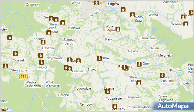 mapa Sadków gmina Łagów, Sadków gmina Łagów na mapie Targeo