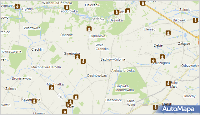 mapa Sadków-Kolonia, Sadków-Kolonia na mapie Targeo