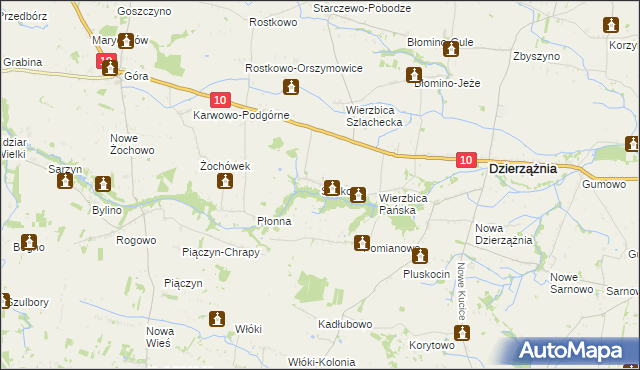 mapa Sadkowo gmina Dzierzążnia, Sadkowo gmina Dzierzążnia na mapie Targeo