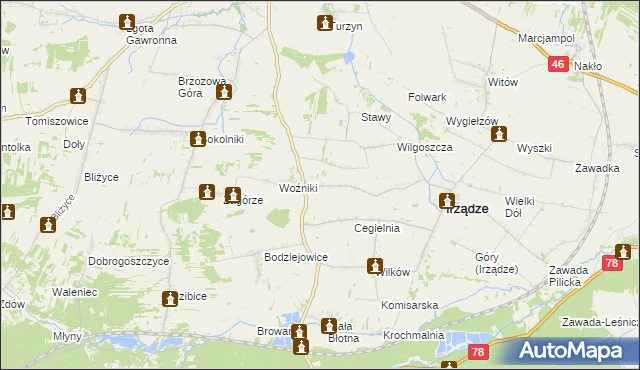 mapa Sadowie gmina Irządze, Sadowie gmina Irządze na mapie Targeo