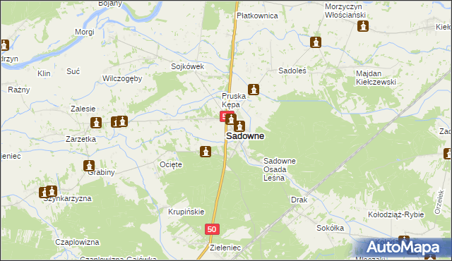 mapa Sadowne, Sadowne na mapie Targeo