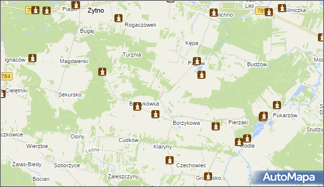 mapa Sady gmina Żytno, Sady gmina Żytno na mapie Targeo