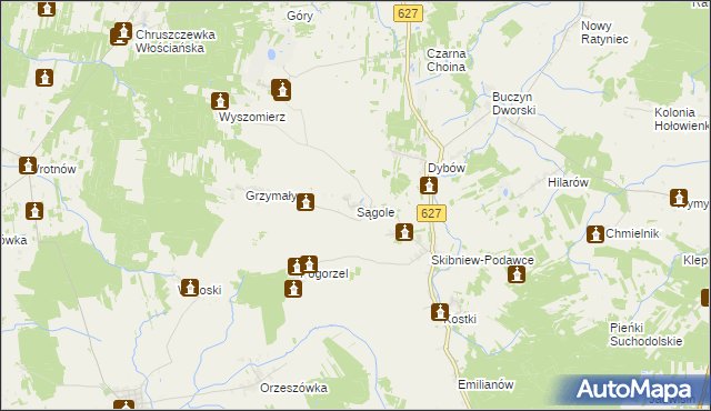 mapa Sągole, Sągole na mapie Targeo