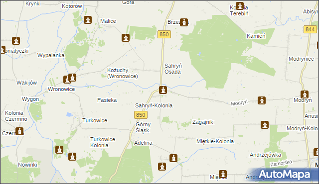 mapa Sahryń, Sahryń na mapie Targeo