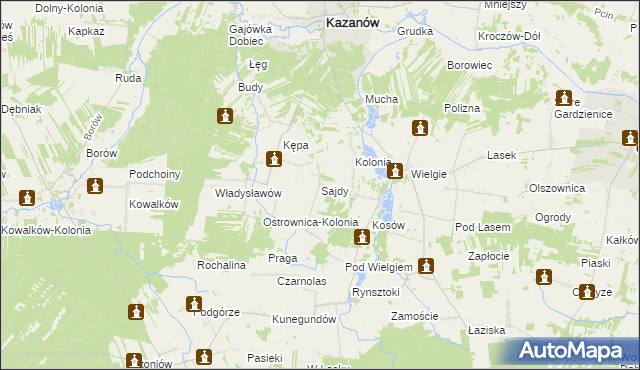 mapa Sajdy, Sajdy na mapie Targeo
