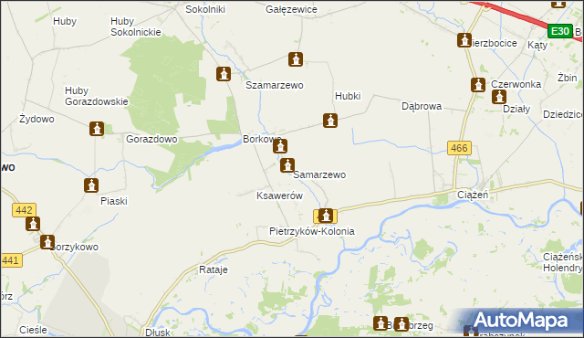 mapa Samarzewo, Samarzewo na mapie Targeo