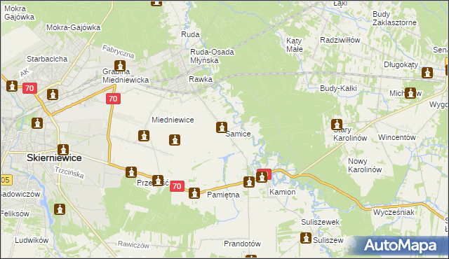 mapa Samice, Samice na mapie Targeo