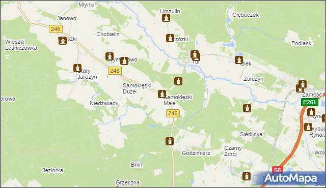 mapa Samoklęski Małe, Samoklęski Małe na mapie Targeo