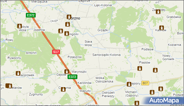 mapa Samorządki-Kolonia, Samorządki-Kolonia na mapie Targeo