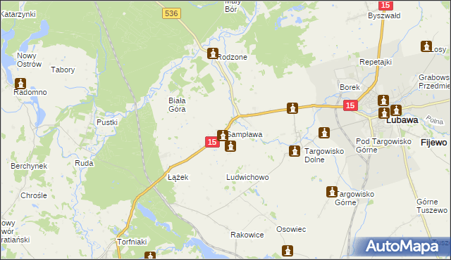 mapa Sampława, Sampława na mapie Targeo