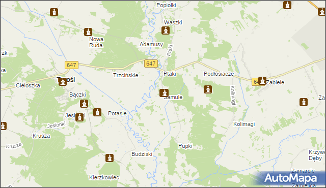 mapa Samule, Samule na mapie Targeo