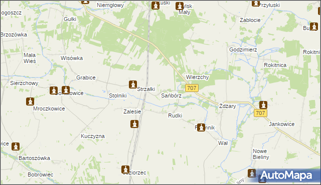 mapa Sańbórz, Sańbórz na mapie Targeo