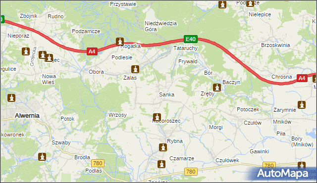 mapa Sanka, Sanka na mapie Targeo