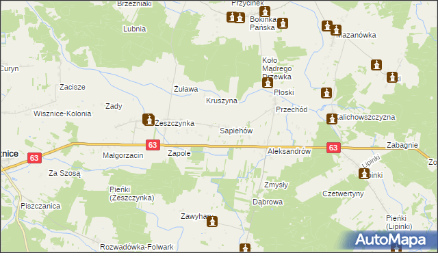 mapa Sapiehów, Sapiehów na mapie Targeo