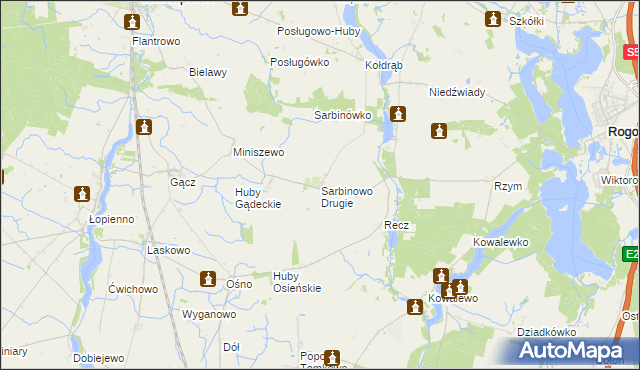 mapa Sarbinowo Drugie, Sarbinowo Drugie na mapie Targeo