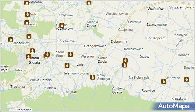 mapa Sarnia Zwola, Sarnia Zwola na mapie Targeo