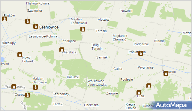 mapa Sarniak gmina Leśniowice, Sarniak gmina Leśniowice na mapie Targeo