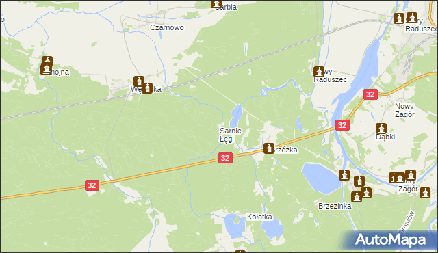 mapa Sarnie Łęgi, Sarnie Łęgi na mapie Targeo