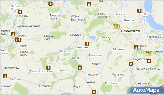 mapa Sarnów gmina Gniewoszów, Sarnów gmina Gniewoszów na mapie Targeo