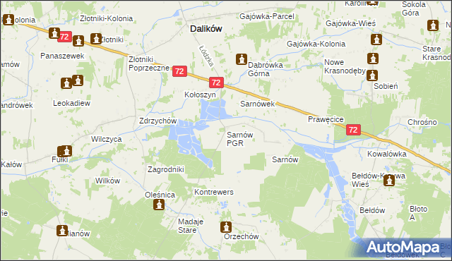 mapa Sarnów PGR, Sarnów PGR na mapie Targeo