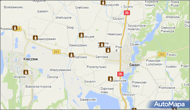 mapa Sarnowa, Sarnowa na mapie Targeo