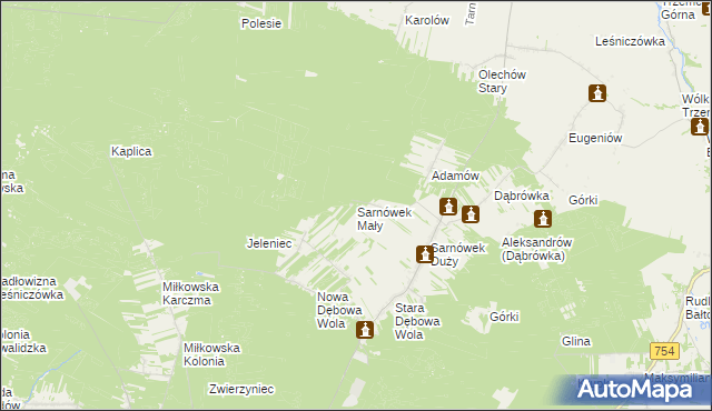 mapa Sarnówek Mały, Sarnówek Mały na mapie Targeo