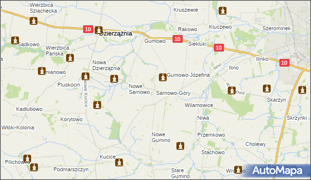 mapa Sarnowo-Góry, Sarnowo-Góry na mapie Targeo