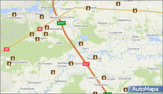 mapa Sarny gmina Ułęż, Sarny gmina Ułęż na mapie Targeo