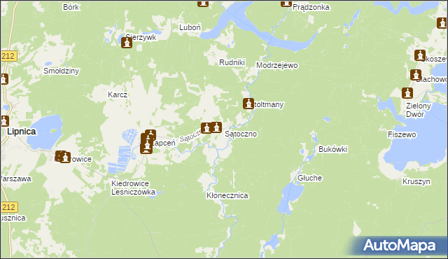 mapa Sątoczno gmina Lipnica, Sątoczno gmina Lipnica na mapie Targeo