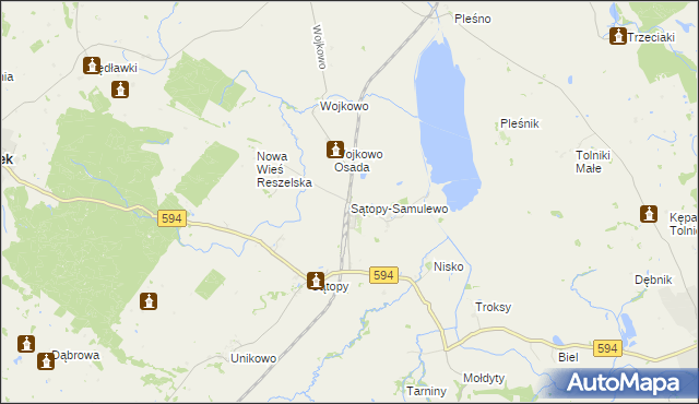 mapa Sątopy-Samulewo, Sątopy-Samulewo na mapie Targeo