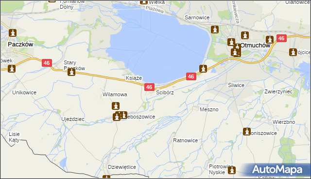 mapa Ścibórz, Ścibórz na mapie Targeo